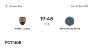 Shrewsbury Town vs Notts County: Latest Match Insights