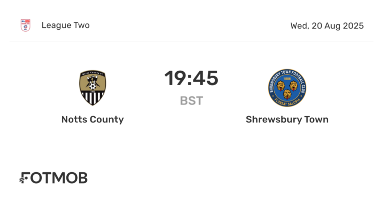 Shrewsbury Town vs Notts County: A Clash of Aspirations