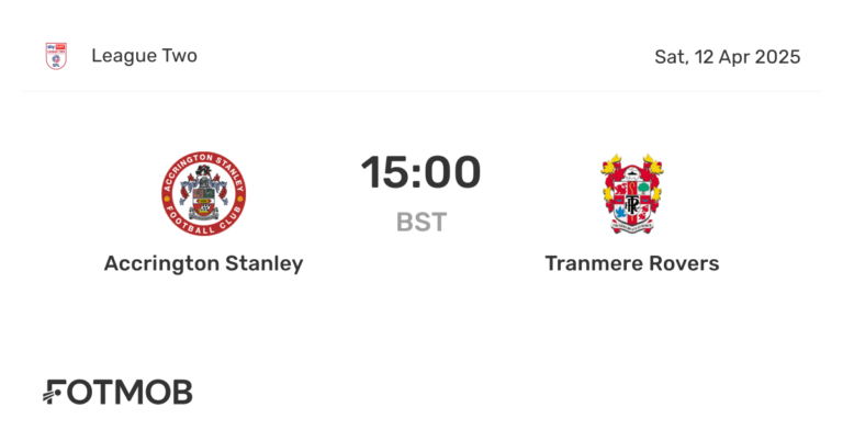 Tranmere Rovers vs Accrington Stanley: Match Preview