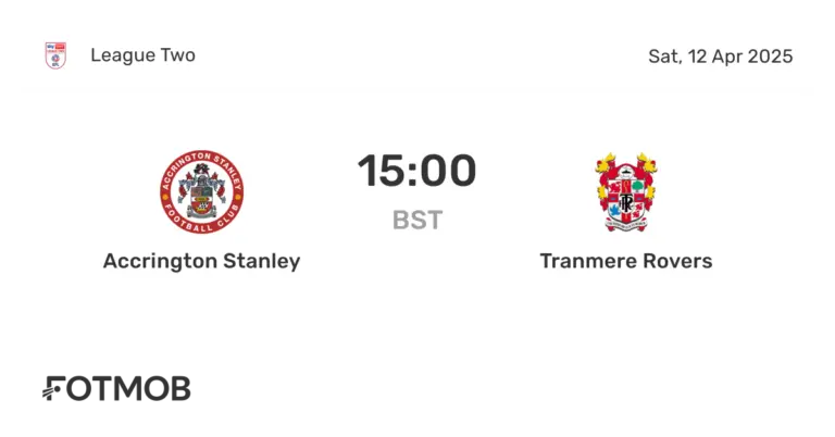 Tranmere Rovers vs Accrington Stanley: Match Preview