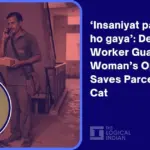 Delivery worker guards open house