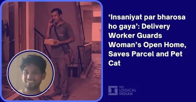 Delivery worker guards open house