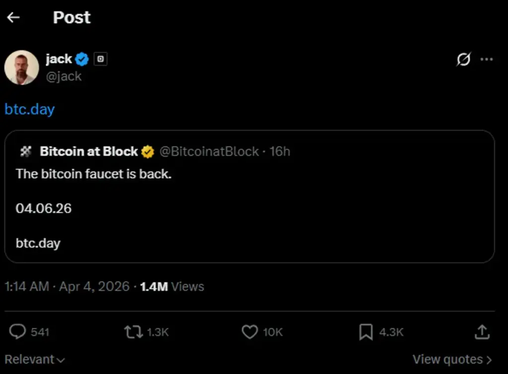 Free Bitcoin: Jack Dorsey Revives Bitcoin Faucet