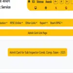 RPSC SI Admit Card 2026 Released Ahead of Examination