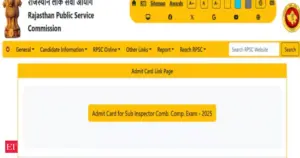 RPSC SI Admit Card 2026 Released Ahead of Examination