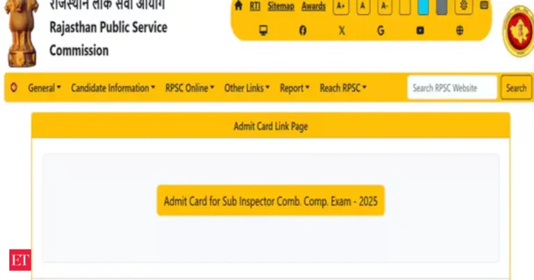 RPSC SI Admit Card 2026 Released Ahead of Examination