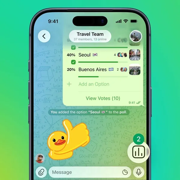 Text: Telegram Update: New AI-Powered  Editor and Enhanced Features