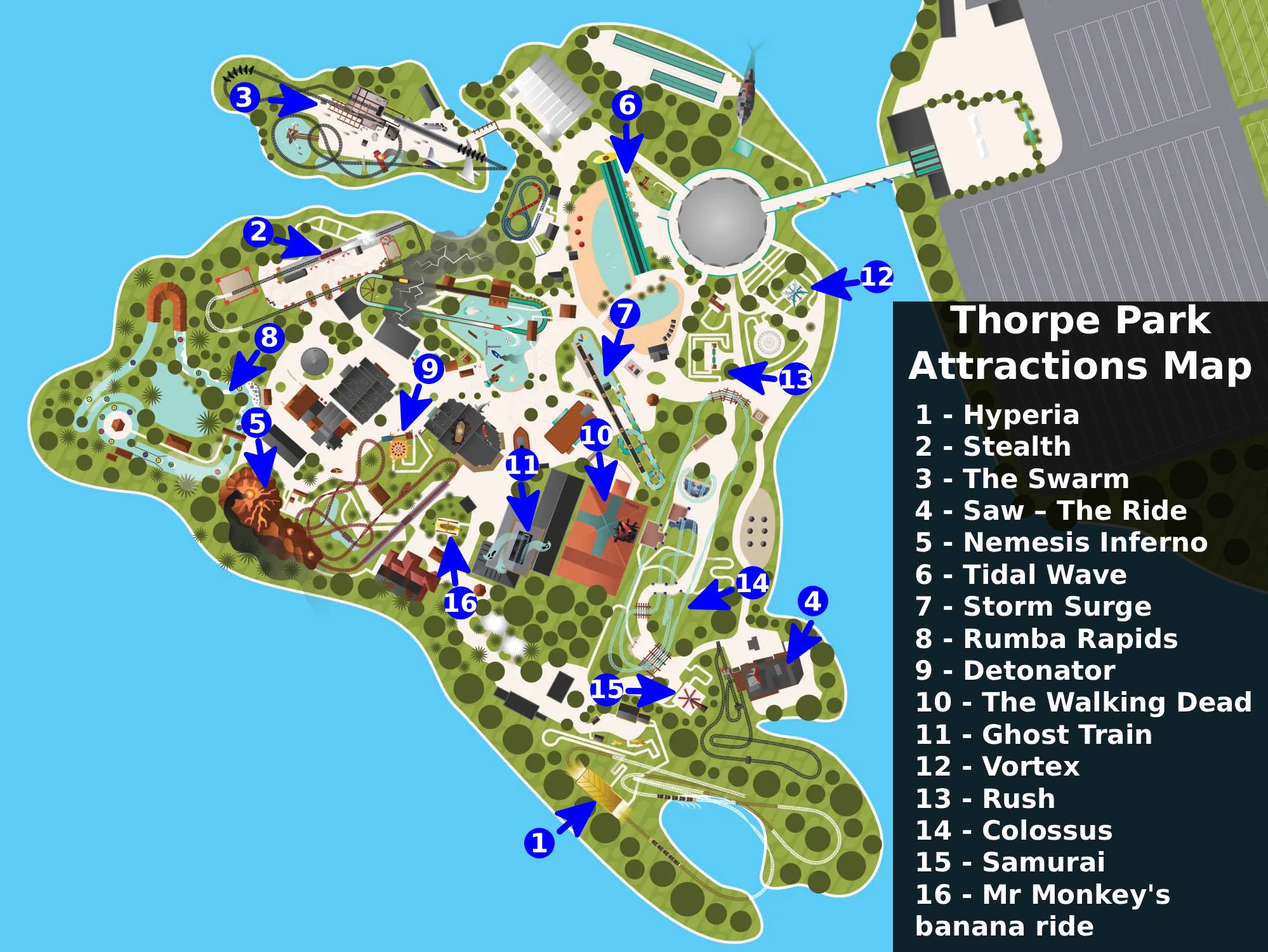 thorpe park map